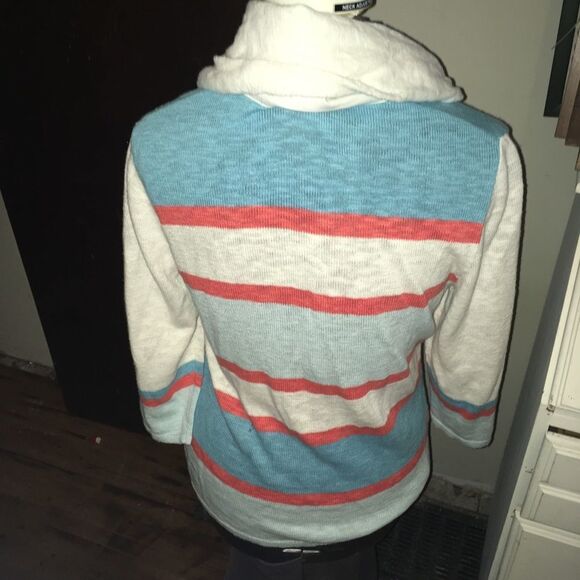 Blue Willi’s striped lightweight beachy preppy collared sweater - Picture 3 of 3